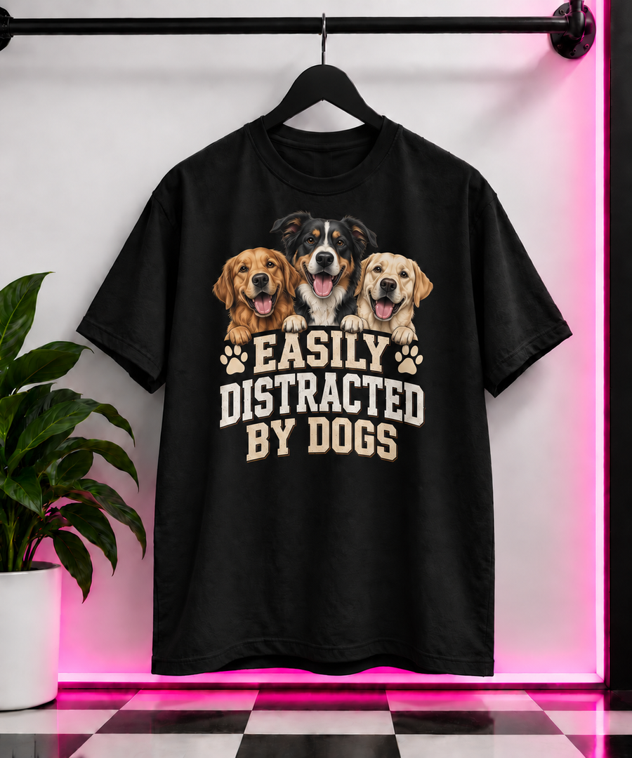 
Easily Distracted by Dogs T-Shirt
